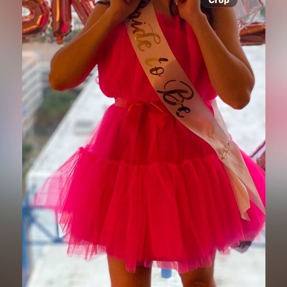 Vibrant Pink Tulle Dress - Picture 3 of 10